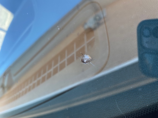 Windshield before repair